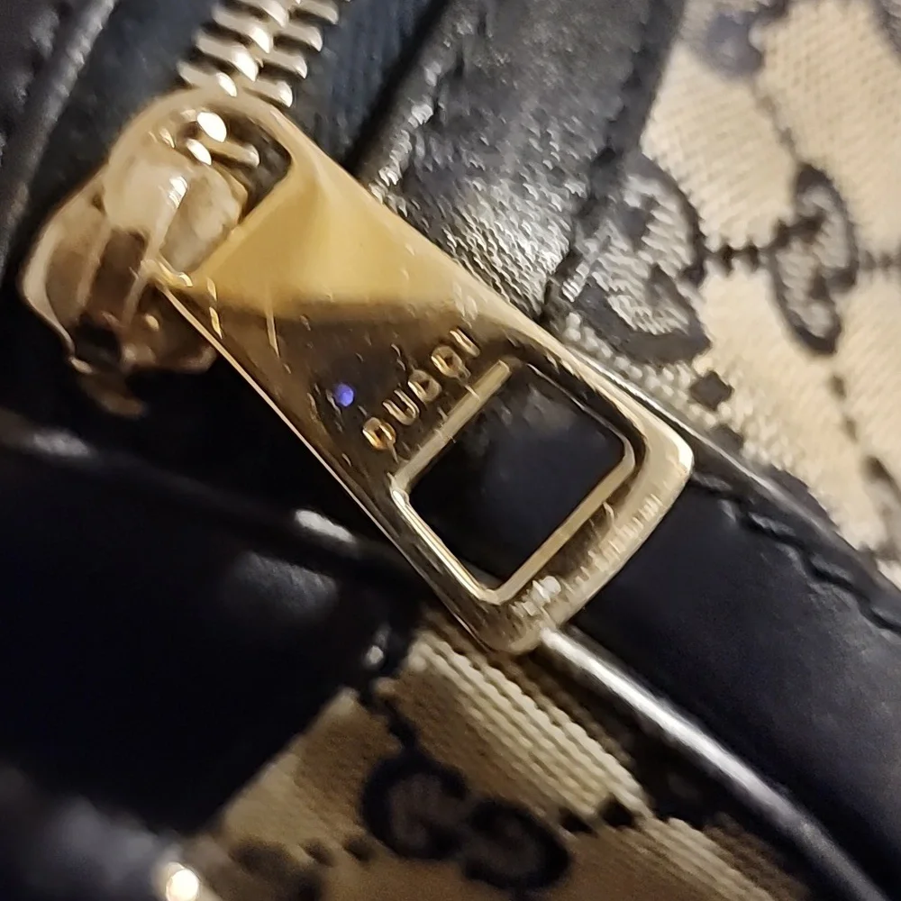 Gucci Blue and Red Stripe Monogram Bag - Picture 4 of 16